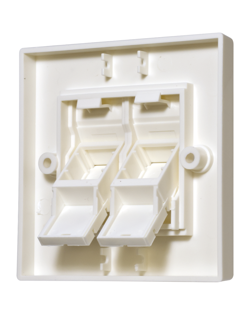 Angled Flush Mount Plates with Shutter 2-Ports