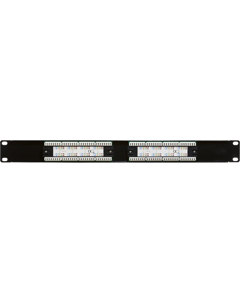 Wall-Mount 19in CAT5e Patch Panel – 16 Ports 1U