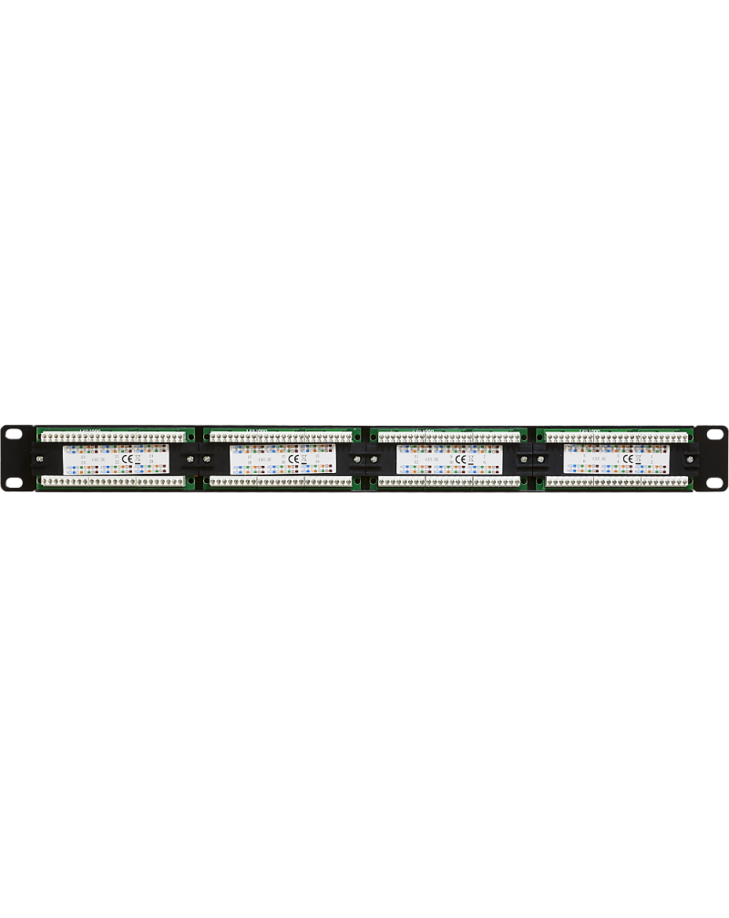 Wall-mount 19-inch CAT5e Patch Panel – 24 Ports Colored 1U