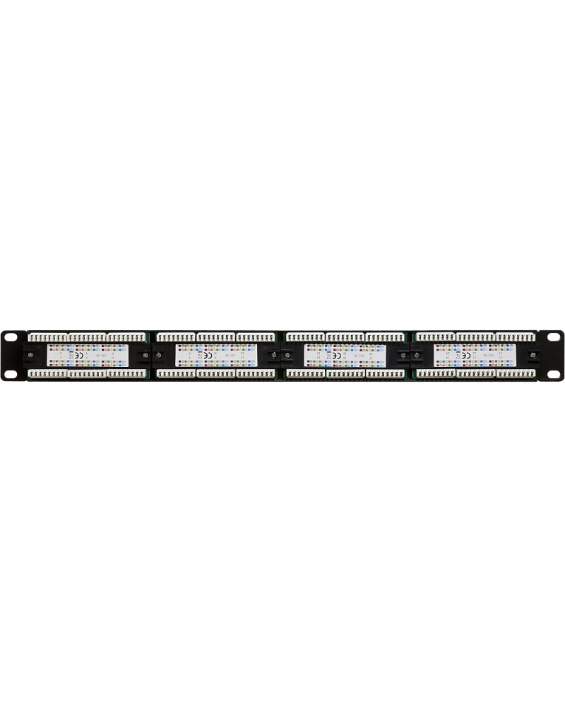 Wall-mount 19-inch CAT5e Patch Panel – 24 Ports Colored 1U
