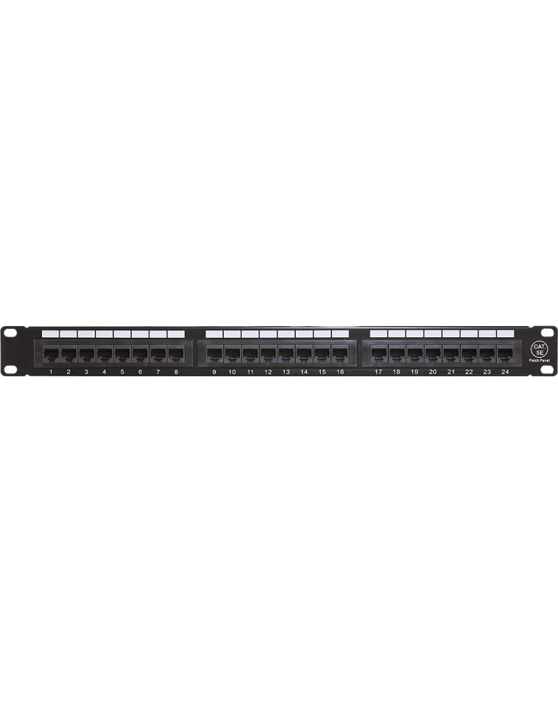 Wall-mount 19-inch CAT5e Patch Panel – 24 Ports 1U