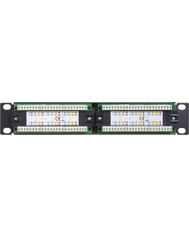 Wall-mount CAT6 Patch Panel – 12 Ports 1U