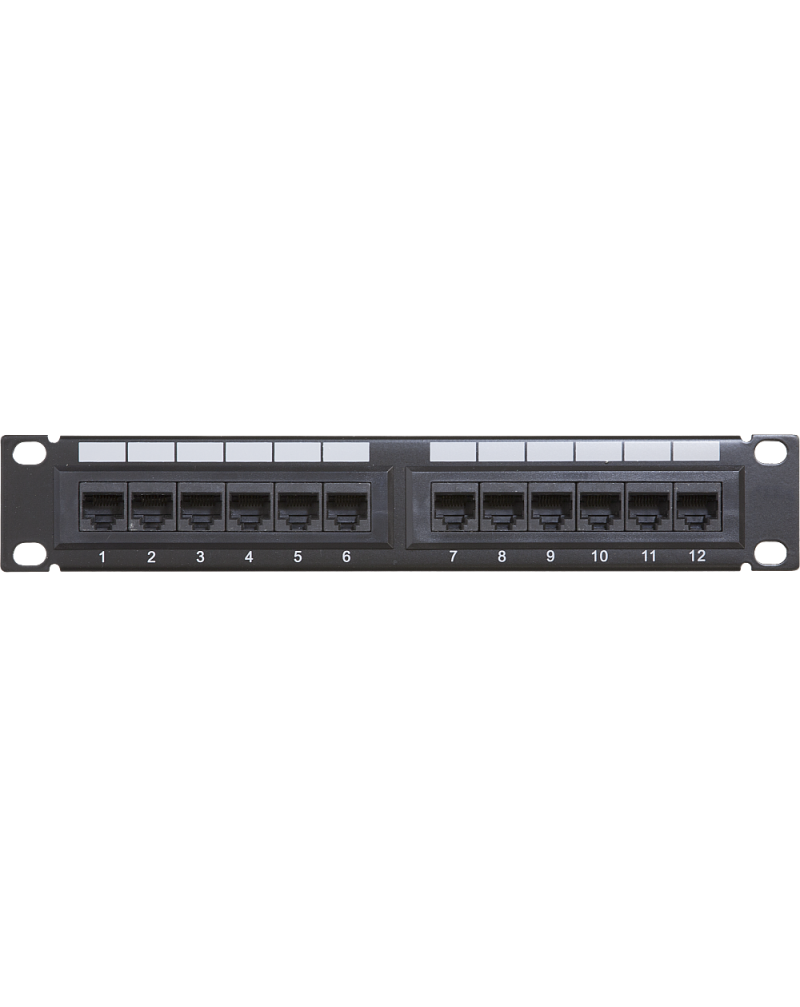 Wall-mount CAT6 Patch Panel – 12 Ports 1U