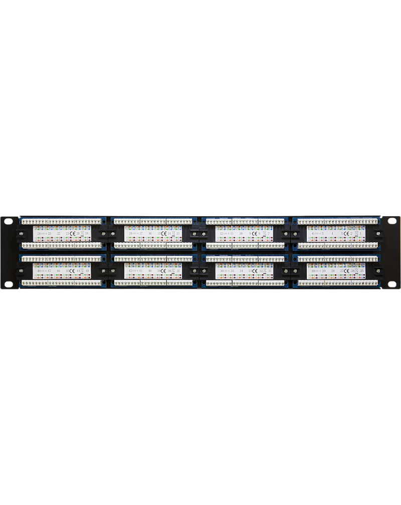 Wall-mount 19-inch CAT6 Patch Panel – 48 Ports 2U