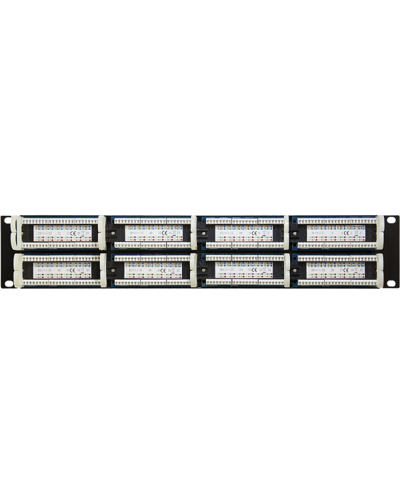 Wall-mount 19-inch CAT6 Patch Panel – 48 Ports 2U w/ Bracket