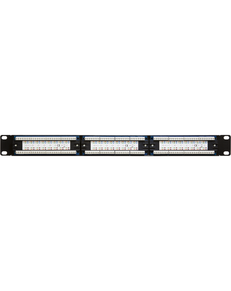 Wall-mount 19-inch CAT6 Patch Panel – 24 Ports Colored 1U