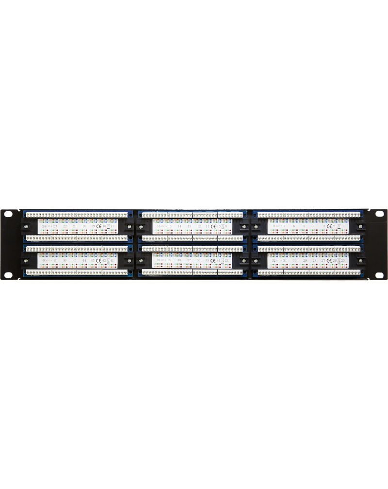 Wall-mount 19-inch CAT6 Patch Panel – 48 Ports 2U