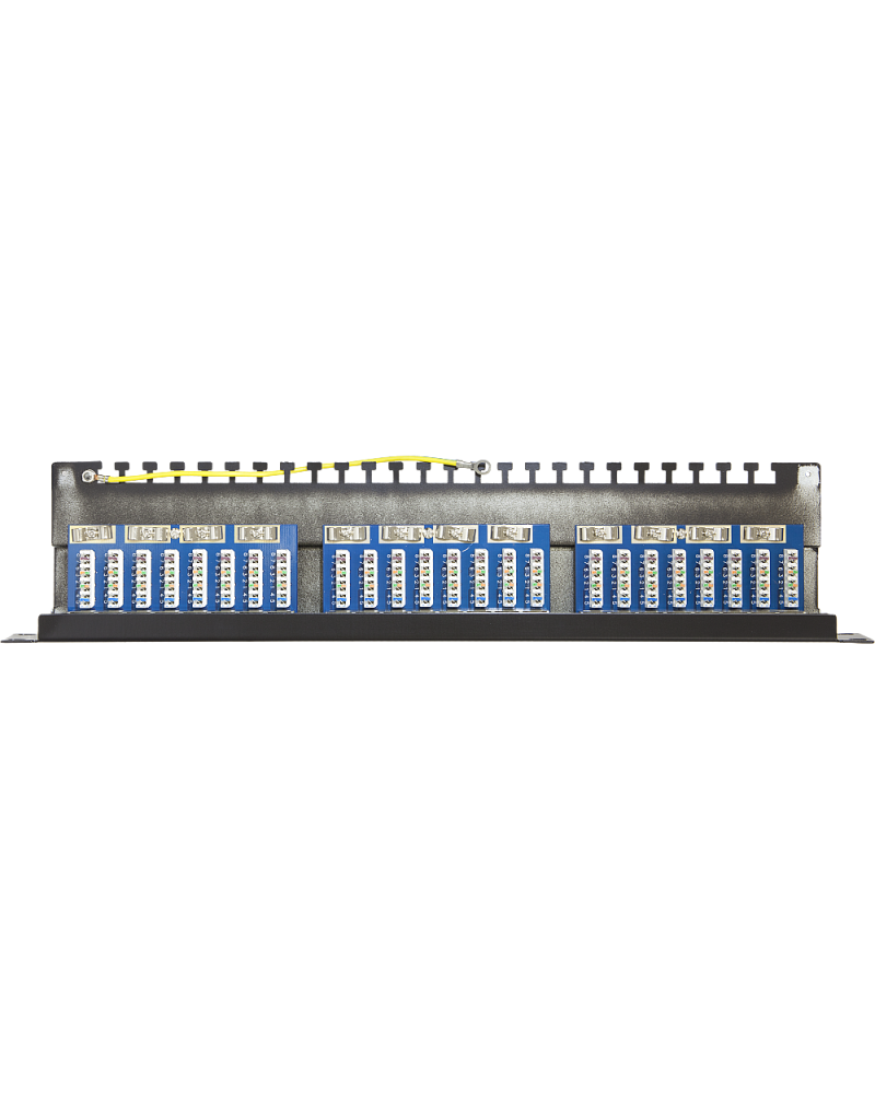 Wall-mount 19-inch Shielded CAT6 Patch Panel – 24 Ports 1U