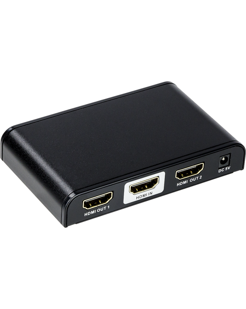 1×2 HDMI Splitter Supports up to 4K (UHD) Resolution, 3D Pass-Thru, HDCP Compliance