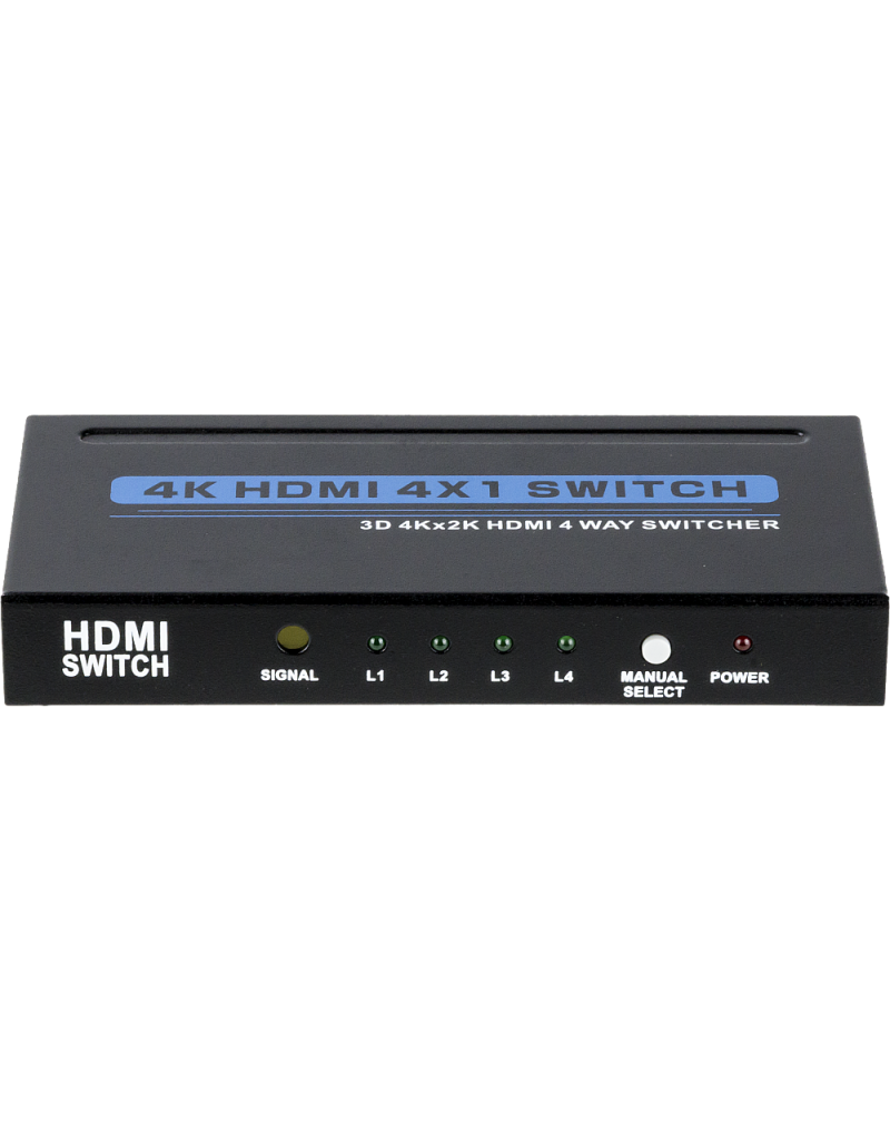 HDMI 1.4V Switcher 4×1 / 4In 1Out / 4Kx2K / 3D / Remote Control