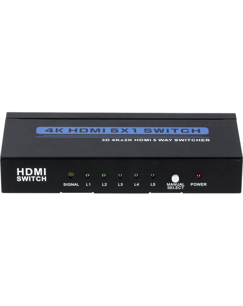 HDMI 1.4V Switcher 5×1 / 5In 1Out / 4Kx2K / 3D / Remote Control