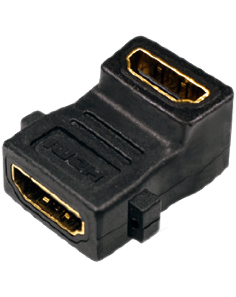 Gold Plated HDMI Female to Female L-shaped Coupler (Type A)