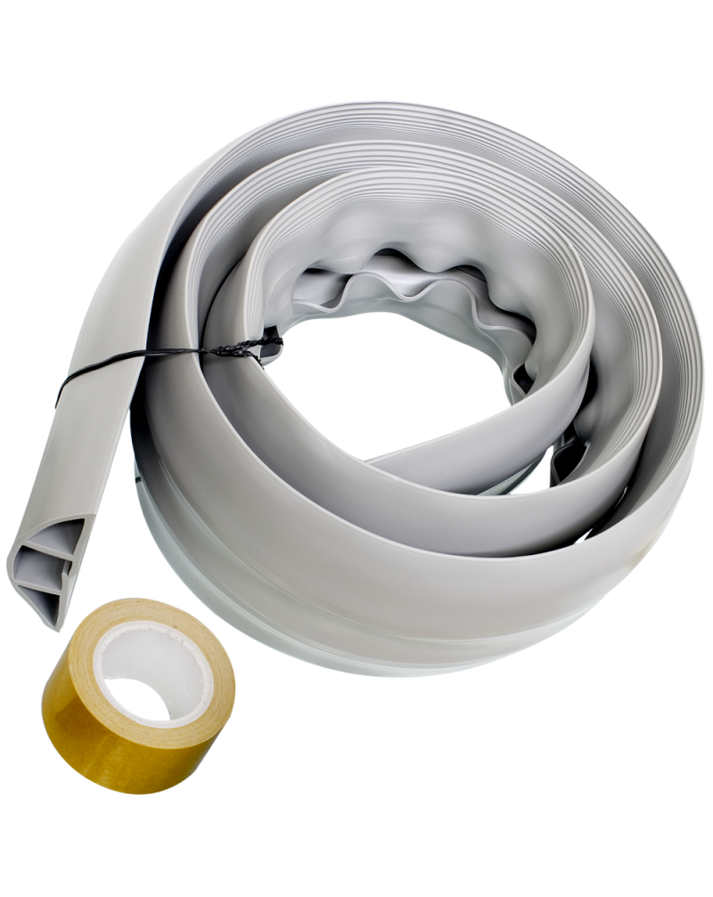 Soft Wiring Duct / 183(L)cm × 6(W)in Adhesive Material Included (Grey)