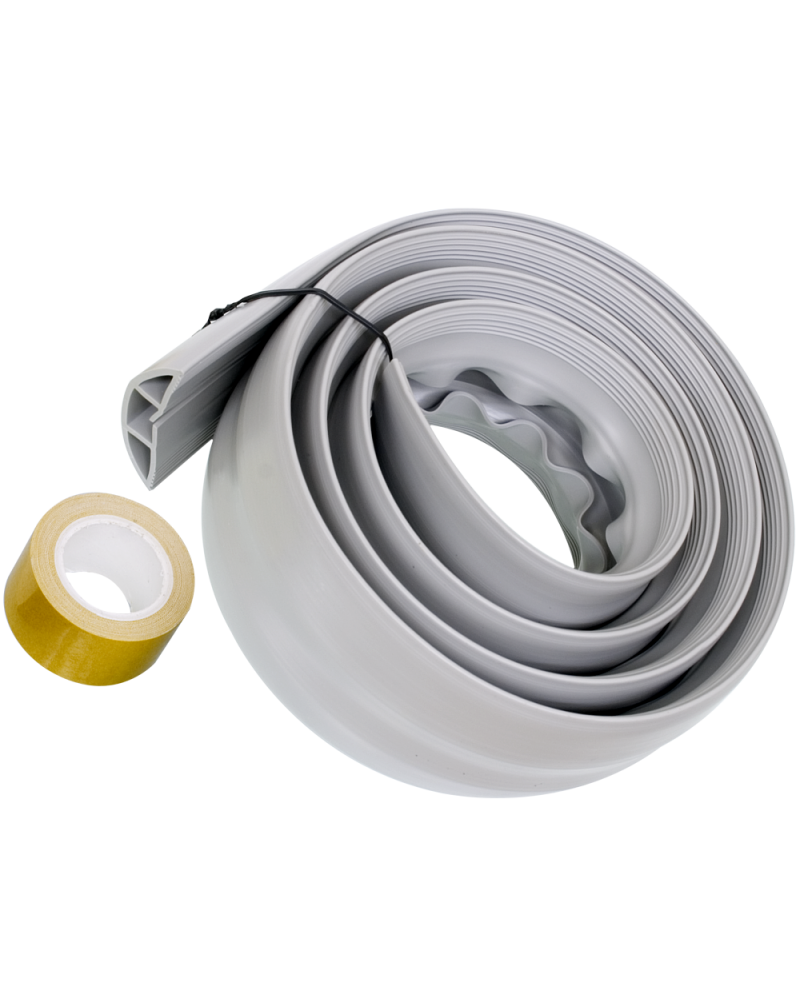 Soft Wiring Duct / 183(L)cm × 6(W)in Adhesive Material Included (Grey)