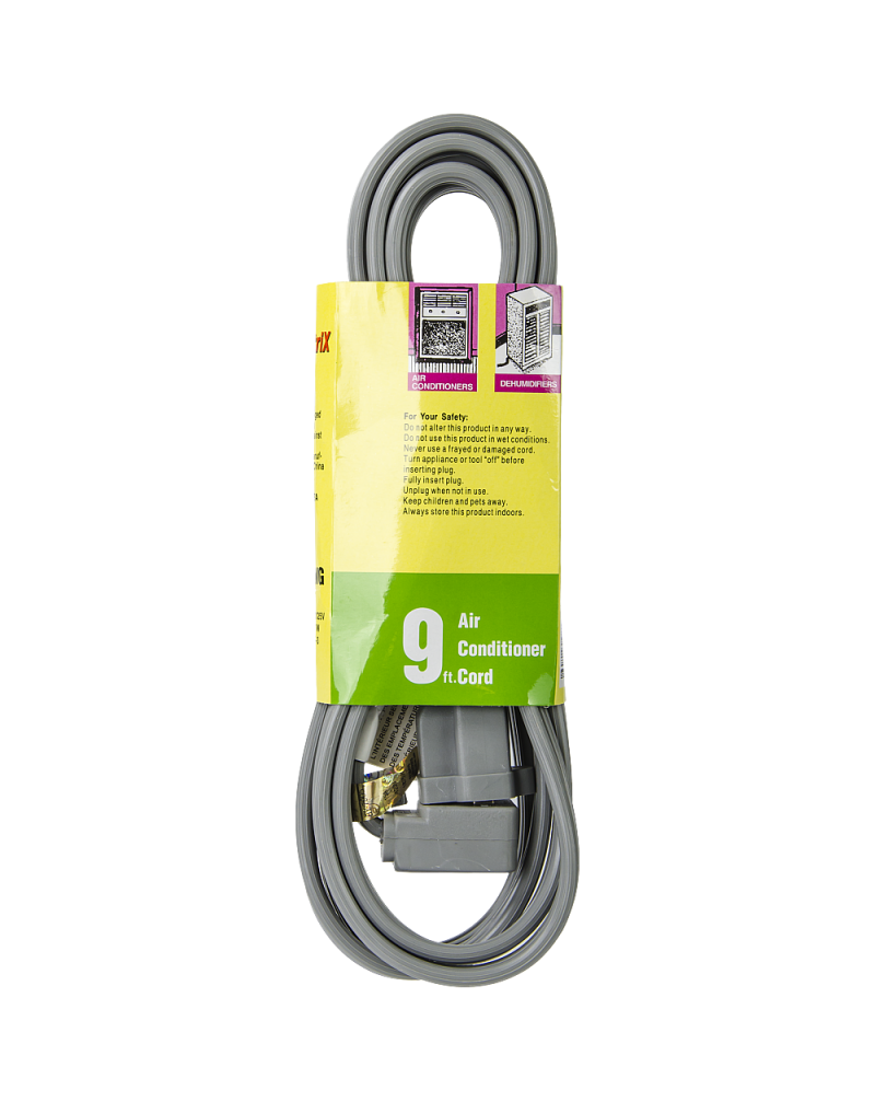 Uninex 9ft AC Cord Extension Cable for Air Conditioner up to 15A 