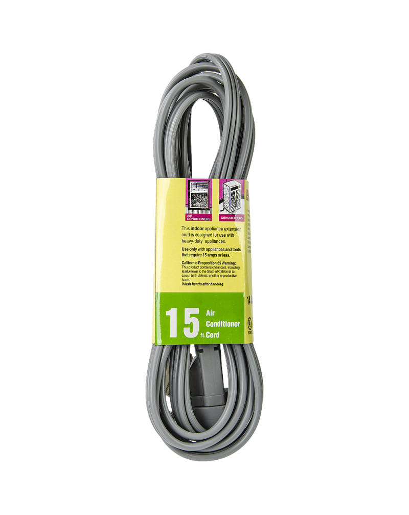 Uninex 15ft AC Cord Extension Cable for Air Conditioner up to 15A 