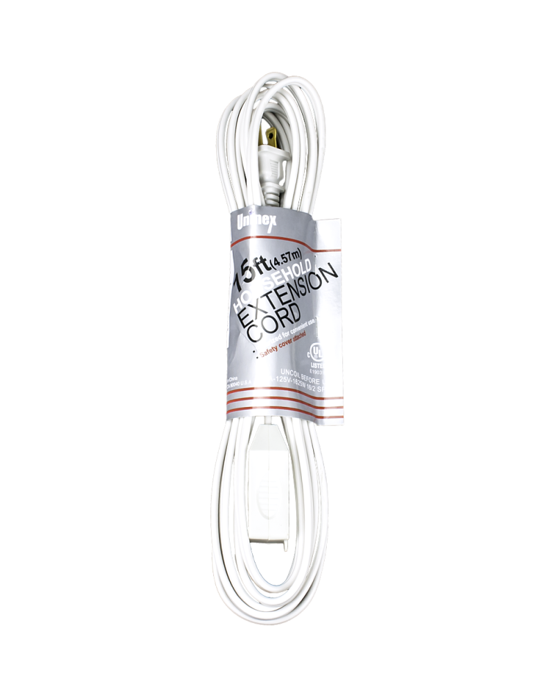 Uninex 15ft AC Cord Extension Cable up to 1625W 