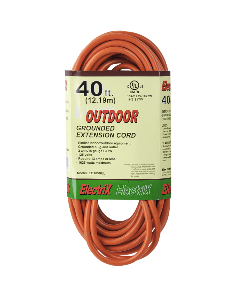 Uninex outdoor grounded extension cord / 40ft / UL listed